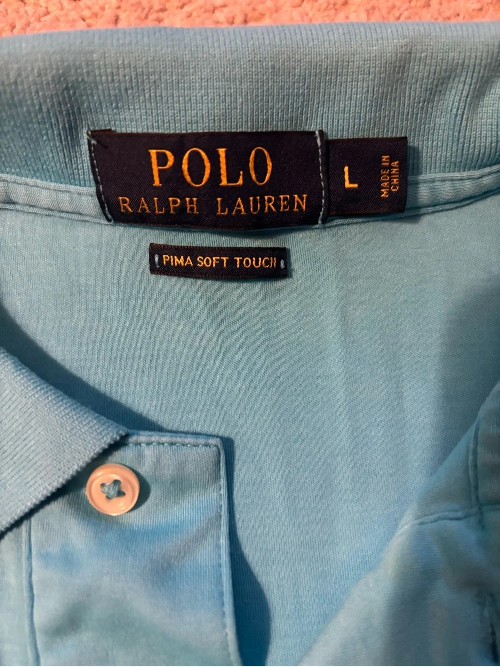 Polo by Ralph Lauren Men’s Turquoise Polo Shirt with Embroidered Pony